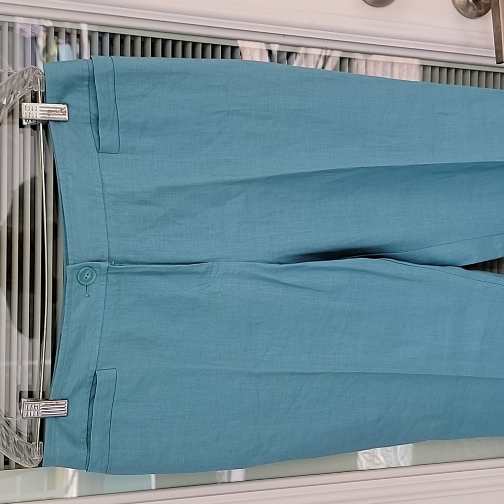Style & Co 100% Linen Trousers High-waisted Wide-Leg Sz 12 - Picture 2 of 9